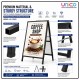 Heavy Duty Portable Iron A-Frame Sign Board Stand 120x80cm Outdoor Advertising Display