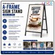 Heavy Duty Portable Iron A-Frame Sign Board Stand 120x80cm Outdoor Advertising Display