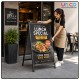 Heavy Duty Portable Iron A-Frame Sign Board Stand 120x80cm Outdoor Advertising Display