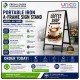 Heavy Duty Portable Iron A-Frame Sign Board Stand 120x80cm Outdoor Advertising Display