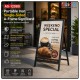 Portable Sidewalk A-Frame Advertising Sign Stand 120x80cm Iron