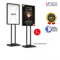 Double-Sided Windproof Display Stand for Banners – Heavy Duty Sign Holder for Outdoor & Indoor Use (Black)