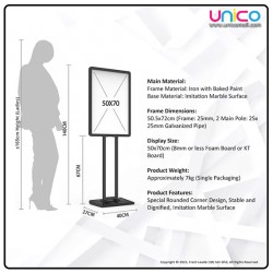 Double-Sided Windproof Display Stand for Banners – Heavy Duty Sign Holder for Outdoor & Indoor Use (Black)