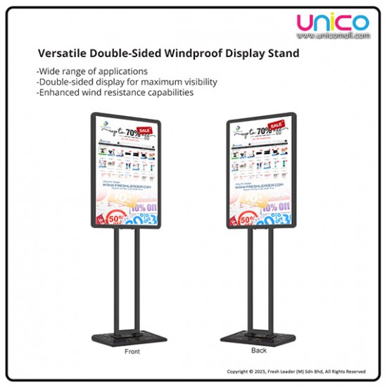 Double-Sided Windproof Display Stand for Banners – Heavy Duty Sign Holder for Outdoor & Indoor Use (Black) Double-Sided Windproof Display Stand for Banners – Heavy Duty Sign Holder for Outdoor & Indoor Use (Black)