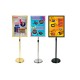A2 Floor Poster Display Stand – Right Angle Frame with Weighted Base for Shops & Events (Silver / Black / Gold)