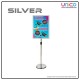 A2 Floor Poster Display Stand – Right Angle Frame with Weighted Base for Shops & Events (Silver / Black / Gold)