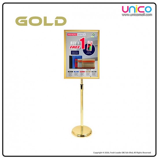 A2 Floor Poster Display Stand – Right Angle Frame with Weighted Base for Shops & Events (Silver / Black / Gold)