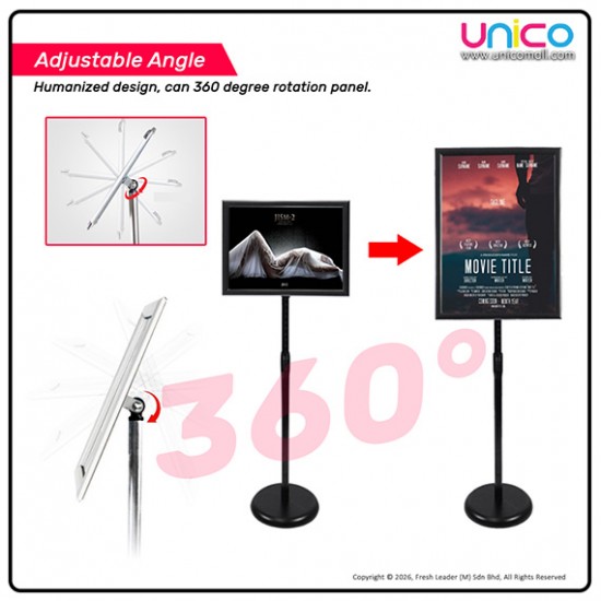 A3 Pedestal Display Stand – Freestanding Right Angle Sign Holder for Retail & Office Use
