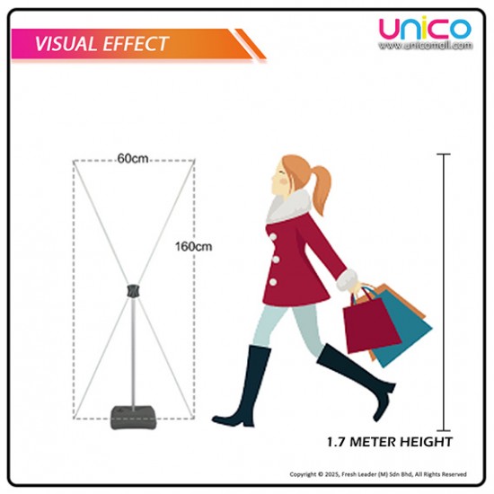 Indoor outdoor water injection X banner stand 60 x 160cm