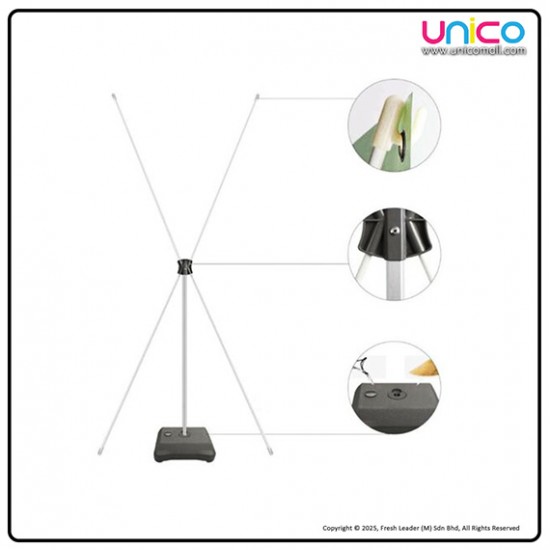 Indoor Outdoor X Banner Stand 80x180cm – Water-Fillable Base for Stable Advertising Display