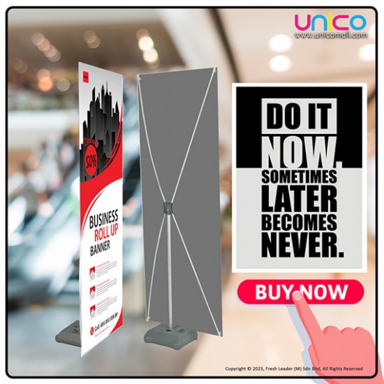 Indoor Outdoor X Banner Stand 80x180cm – Water-Fillable Base for Stable Advertising Display
