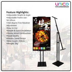 Oblique Design Double Display Stand - Adjustable & Black | Unicomall