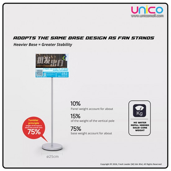 Elegant A4 Sign Stand for Retail & Events – Freestanding Gold/Silver Poster Display with Round Base