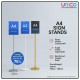Elegant A4 Sign Stand for Retail & Events – Freestanding Gold/Silver Poster Display with Round Base
