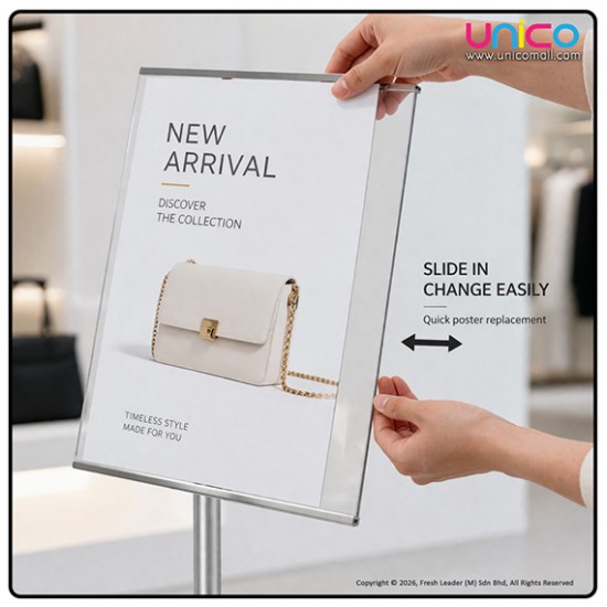 Premium A3 Sign Stand Frameless Poster Holder with Quick Change