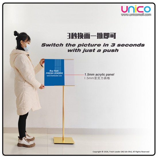 Premium A3 Sign Stand Frameless Poster Holder with Quick Change