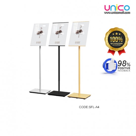 Frameless A4 Display Board Stand – Modern Black, Silver, Gold Sign Holder for Events Frameless A4 Display Board Stand – Modern Black, Silver, Gold Sign Holder for Events