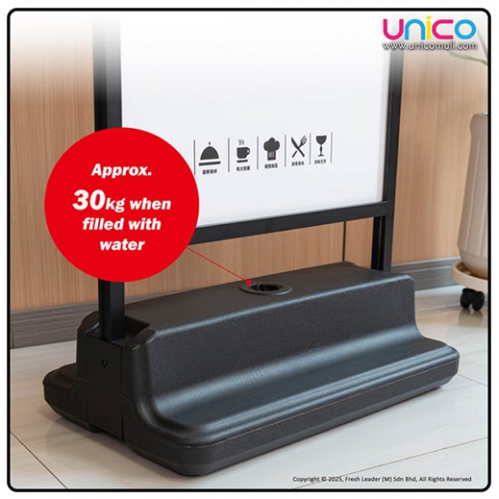 Heavy Duty 60x90cm Water-Filled Sign Stand – Aluminum Outdoor Display Frame with Wheels Heavy Duty 60x90cm Water-Filled Sign Stand – Aluminum Outdoor Display Frame with Wheels