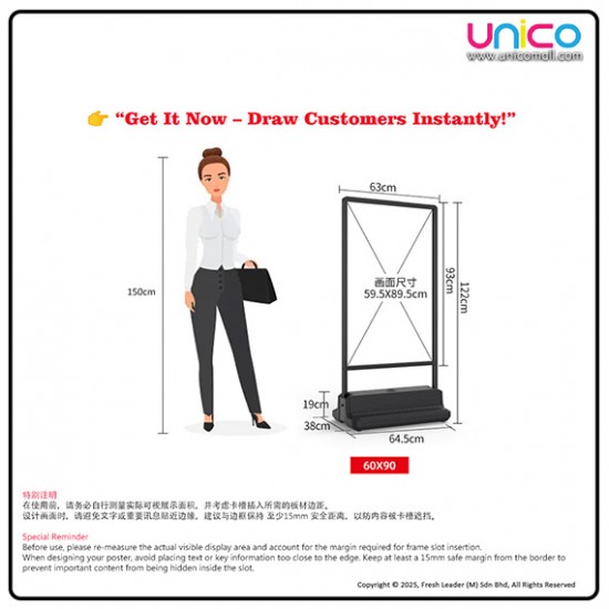 Heavy Duty 60x90cm Water-Filled Sign Stand – Aluminum Outdoor Display Frame with Wheels Heavy Duty 60x90cm Water-Filled Sign Stand – Aluminum Outdoor Display Frame with Wheels