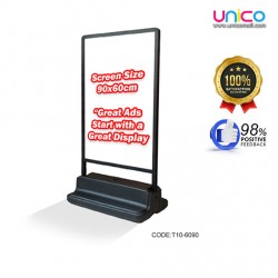 Heavy Duty 60x90cm Water-Filled Sign Stand – Aluminum Outdoor Display Frame with Wheels