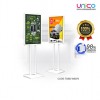 Double-Sided Windproof Display Stand for Banners – Heavy Duty Sign Holder for Outdoor & Indoor Use (White)