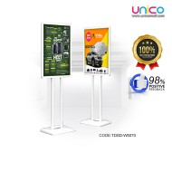 Double-Sided Windproof Display Stand for Banners – Heavy Duty Sign Holder for Outdoor & Indoor Use (White)