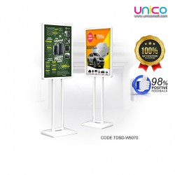 Double-Sided Windproof Display Stand for Banners – Heavy Duty Sign Holder for Outdoor & Indoor Use (White)