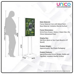 Double-Sided Windproof Display Stand for Banners – Heavy Duty Sign Holder for Outdoor & Indoor Use (White)