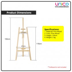 Professional Art Supplies: 150cm Wooden Painting Easel | Unicomall