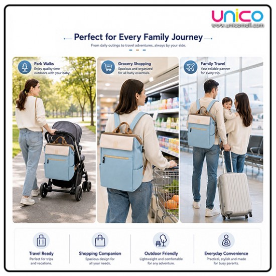 Large Capacity Multi-Function Diaper Backpack Travel Baby Bag