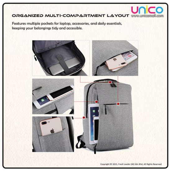 Affordable Laptop Backpack with USB Charging Port – Everyday School & Office Bag (14–15.6 Inch)