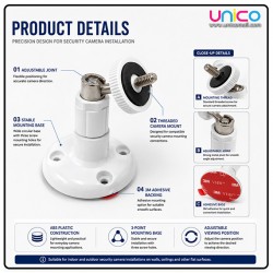 Security Camera Wall Mount Bracket with 3M Adhesive & Screws