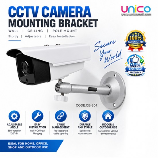 CCTV Camera Mounting Bracket 170mm 360° Adjustable Wall Mount