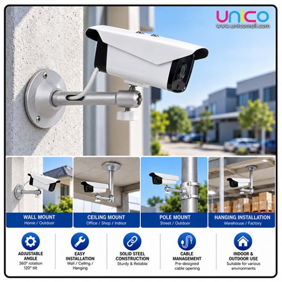 CCTV Camera Mounting Bracket 170mm 360° Adjustable Wall Mount