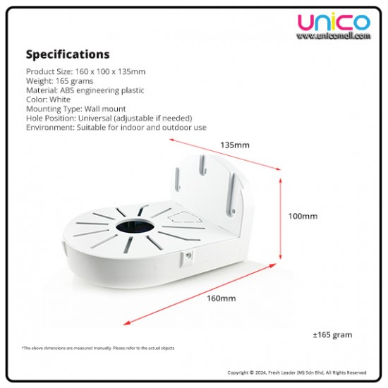 Dome CCTV Camera Wall Mount Bracket – Secure Mount, 100x75x125mm & 100x135x160mm Dome CCTV Camera Wall Mount Bracket – Secure Mount, 100x75x125mm & 100x135x160mm