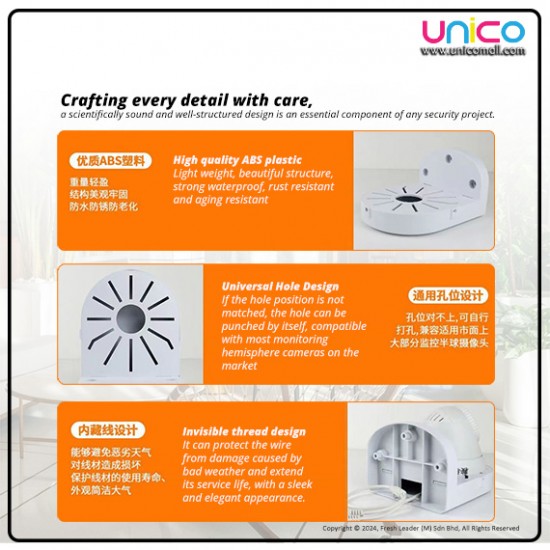 Dome CCTV Camera Wall Mount Bracket – Secure Mount, 100x75x125mm & 100x135x160mm Dome CCTV Camera Wall Mount Bracket – Secure Mount, 100x75x125mm & 100x135x160mm