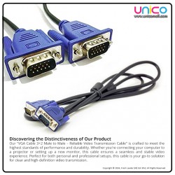 VGA Cable 3+2 Male to Male – Stable and Reliable Video Cable