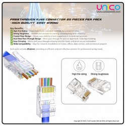 Pass-Through RJ45 Connectors (20-Pack) – High-Speed Ethernet Plugs for Cat5e/Cat6