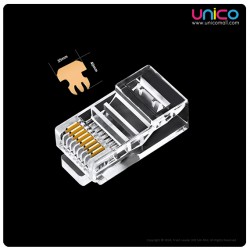 Infineo Cat6 RJ45 Connectors – 10-Pack, Pure Copper with 3-Pin Design for Enhanced Network Stability