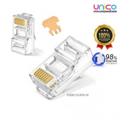 Infineo Cat6 RJ45 Connectors – 10-Pack, Pure Copper with 3-Pin Design for Enhanced Network Stability