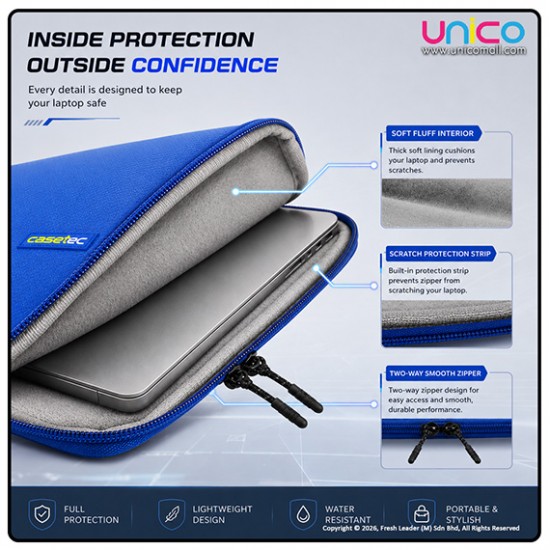 CASETEC ZEN Series 13.3, 14 & 15.6 Inch Laptop Sleeve