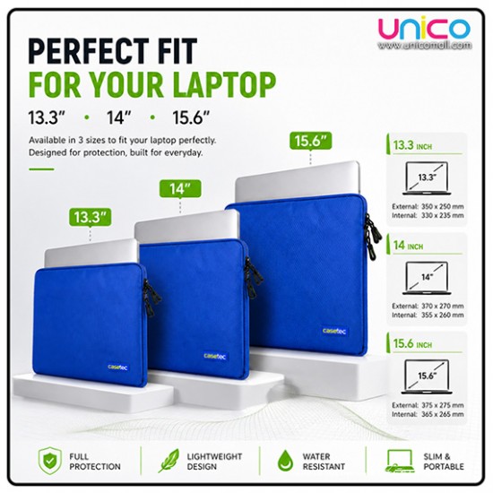 CASETEC ZEN Series 13.3, 14 & 15.6 Inch Laptop Sleeve