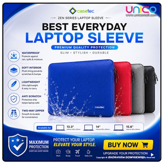 CASETEC ZEN Series 13.3, 14 & 15.6 Inch Laptop Sleeve
