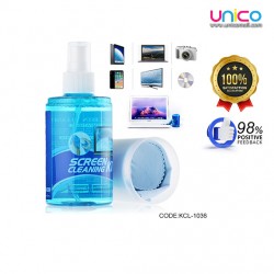 Alcohol-Free Screen Cleaner with Microfiber Cloth – Safe & Streak-Free for Monitors, Laptops, Phones