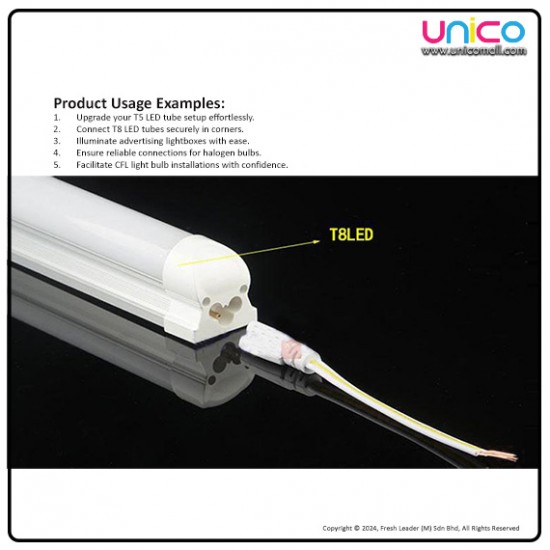 Single End 3 Pin LED Tube Connector Wire – 15cm (10 Pack) for LED Lighting Installation Single End 3 Pin LED Tube Connector Wire – 15cm (10 Pack) for LED Lighting Installation