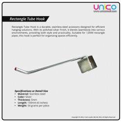 Retail Display Hook 150mm, 200mm, 250mm – Strong Rectangle Tube Hanging Accessory