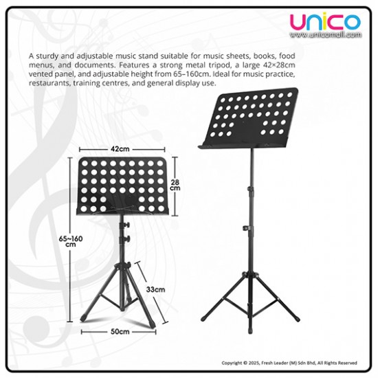 Multi-Purpose Music Sheet Stand – Sturdy, Adjustable Holder for Home, School & Restaurant Use