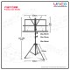 Portable Folding Music Stand Dual-Use – Desktop & Floor Sheet Book Stand with Clip Holder & Carry Bag