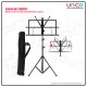 Portable Folding Music Stand Dual-Use – Desktop & Floor Sheet Book Stand with Clip Holder & Carry Bag
