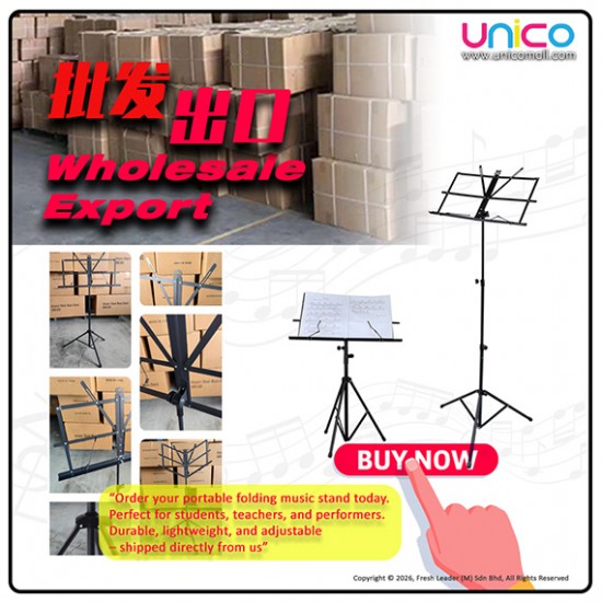 Portable Folding Music Stand Dual-Use – Desktop & Floor Sheet Book Stand with Clip Holder & Carry Bag